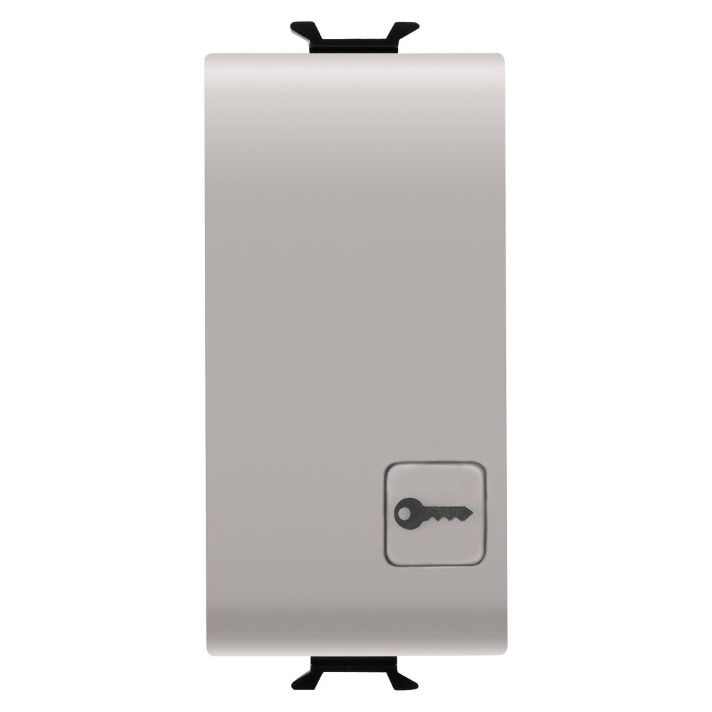  pulsador unipolar 250 vca - na 16a iluminable - con lente neutra reemplazable - tecla de símbolo - 1 módulo - beige natural satinado - chorusmart