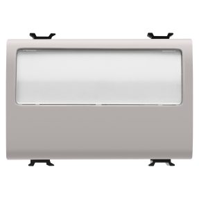 push-button with illuminated name plate 250v ac - no 10a - 3 modules - natural satin beige - chorusmart