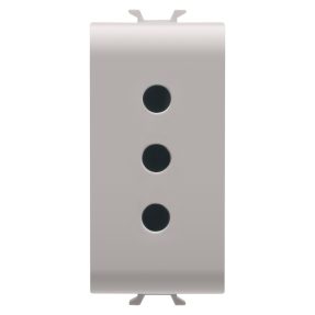 zásuvka dle italské normy 250 v ac – 2p+e 10 a – p11 – 1 modul – přírodní matná béžová – chorusmart