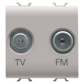 prise tv-fm - direct - 2 modules - beige naturel satin - chorusmart