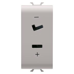 base selv - 2p 6a 24v polarizada - 1 módulo - natural beige satinado - chorusmart