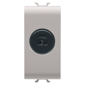 prise audio et vidéo - pour haut-parleur - 1 module - beige naturel satin - chorusmart