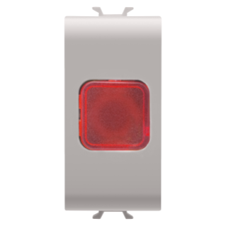 SINGLE INDICATOR LAMP - RED - 1 MODULE - NATURAL SATIN BEIGE - CHORUS