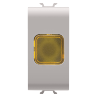 SINGLE INDICATOR LAMP - AMBER - 1 MODULE - NATURAL SATIN BEIGE - CHORUS