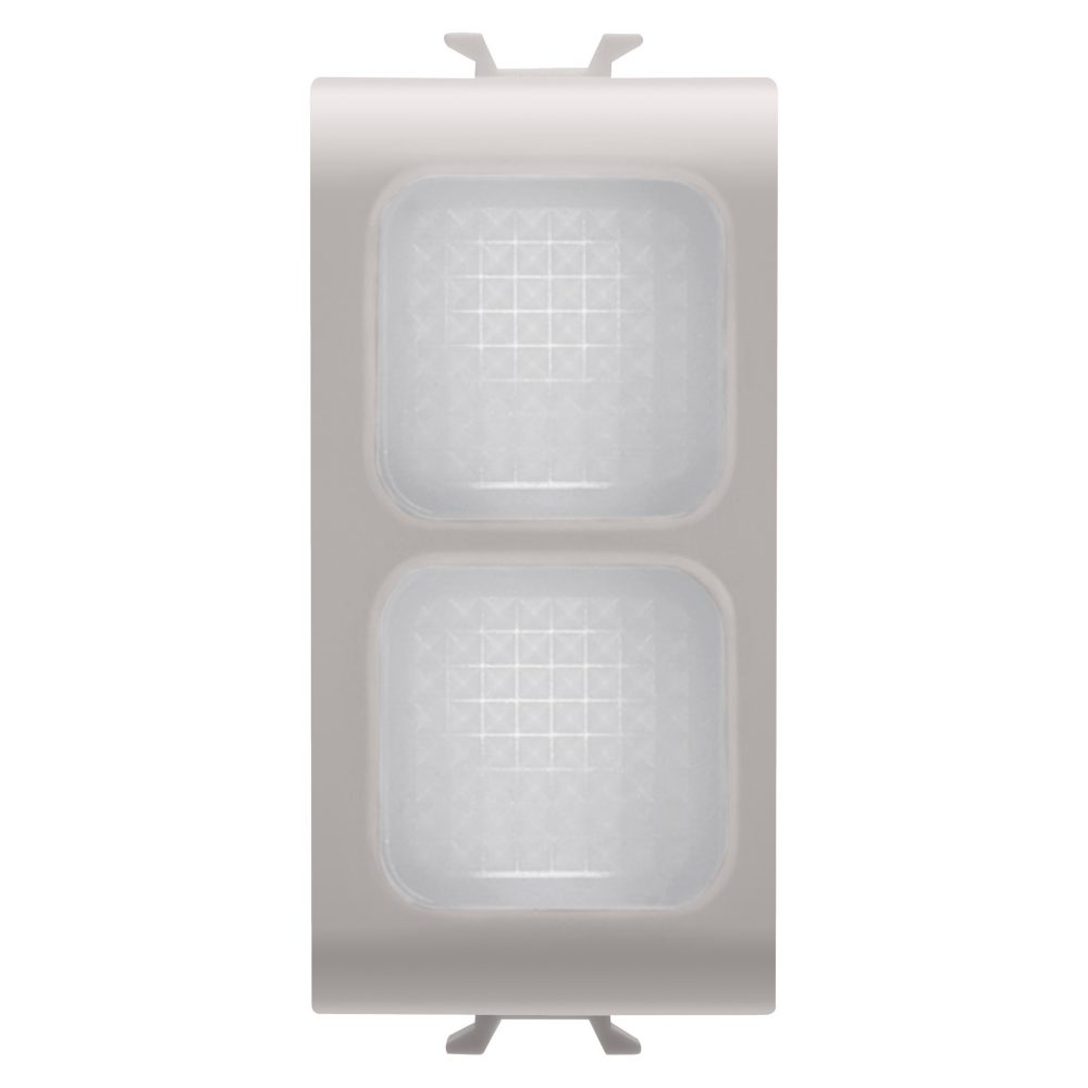  double indicator lamp - opal - 1 module - natural satin beige - chorusmart
