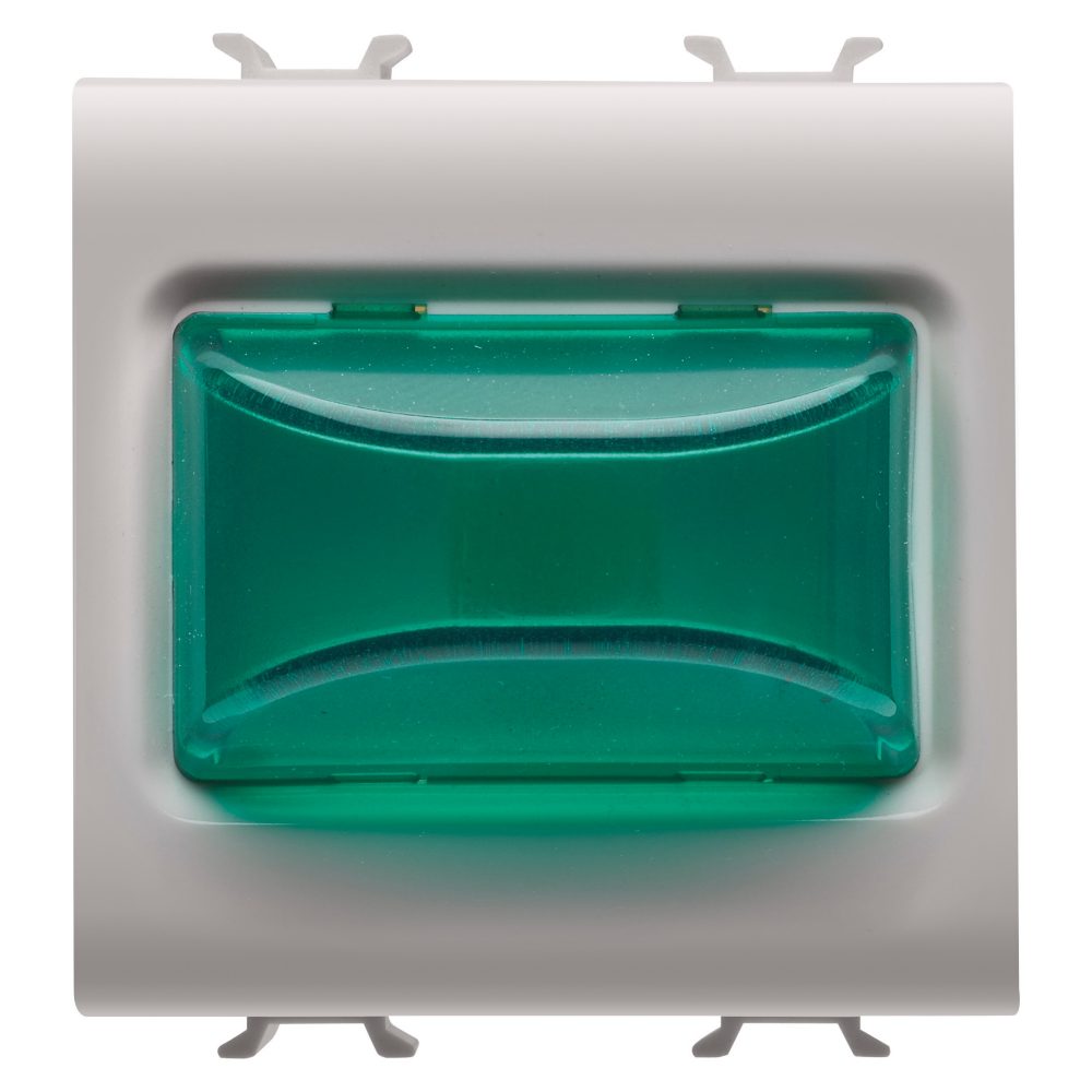  lampe de signalisation - 12 vca/cc / 230 vca 50/60 hz - vert - 2 modules - beige naturel satin - chorusmart