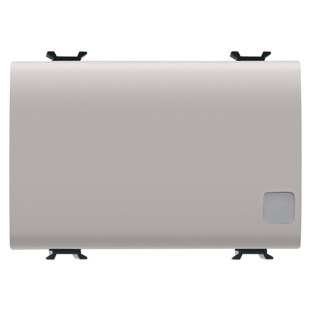 pulsante unipolare 250v ac - na 16a illuminabile - con lente neutra sostituibile - 3 moduli - natural beige satinato - chorusmart