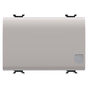 pulsante unipolare 250v ac - na 16a illuminabile - con lente neutra sostituibile - 3 moduli - natural beige satinato - chorusmart