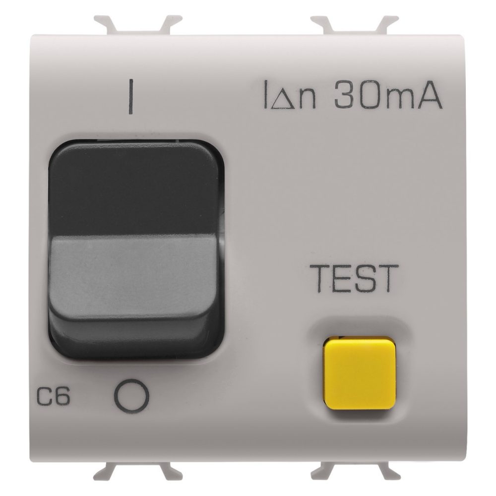  RESIDUAL CURRENT BREAKER WITH OVERCURRENT PROTECTION - C CHARACTERISTIC - CLASS A - 1P+N 6A 230Vac 30mA - 2 MODULES - NATURAL SATIN BEIGE - CHORUSMART
