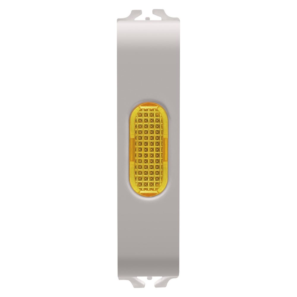  single indicator lamp - amber - 1/2 module - natural satin beige - chorusmart