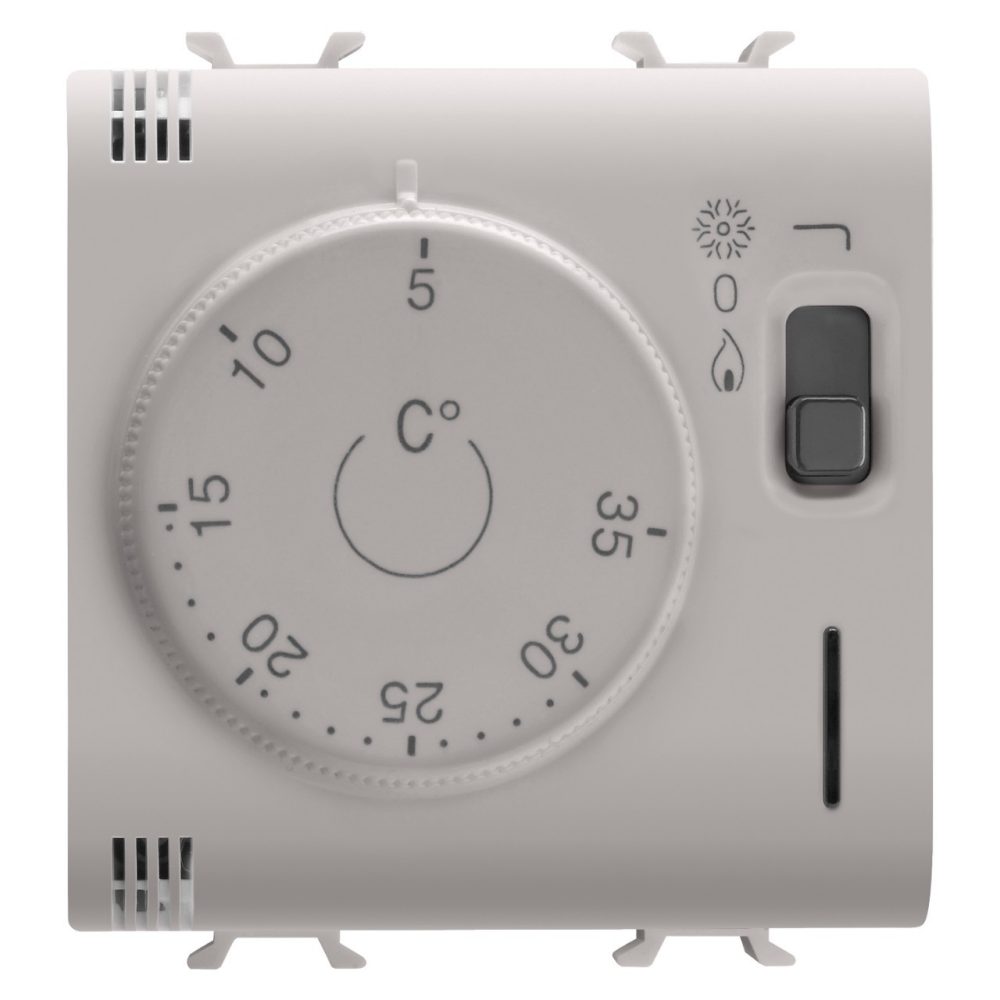  TERMOSTATO - 230V ac 50/60Hz - 2 MODULI - NATURAL BEIGE SATINATO - CHORUSMART