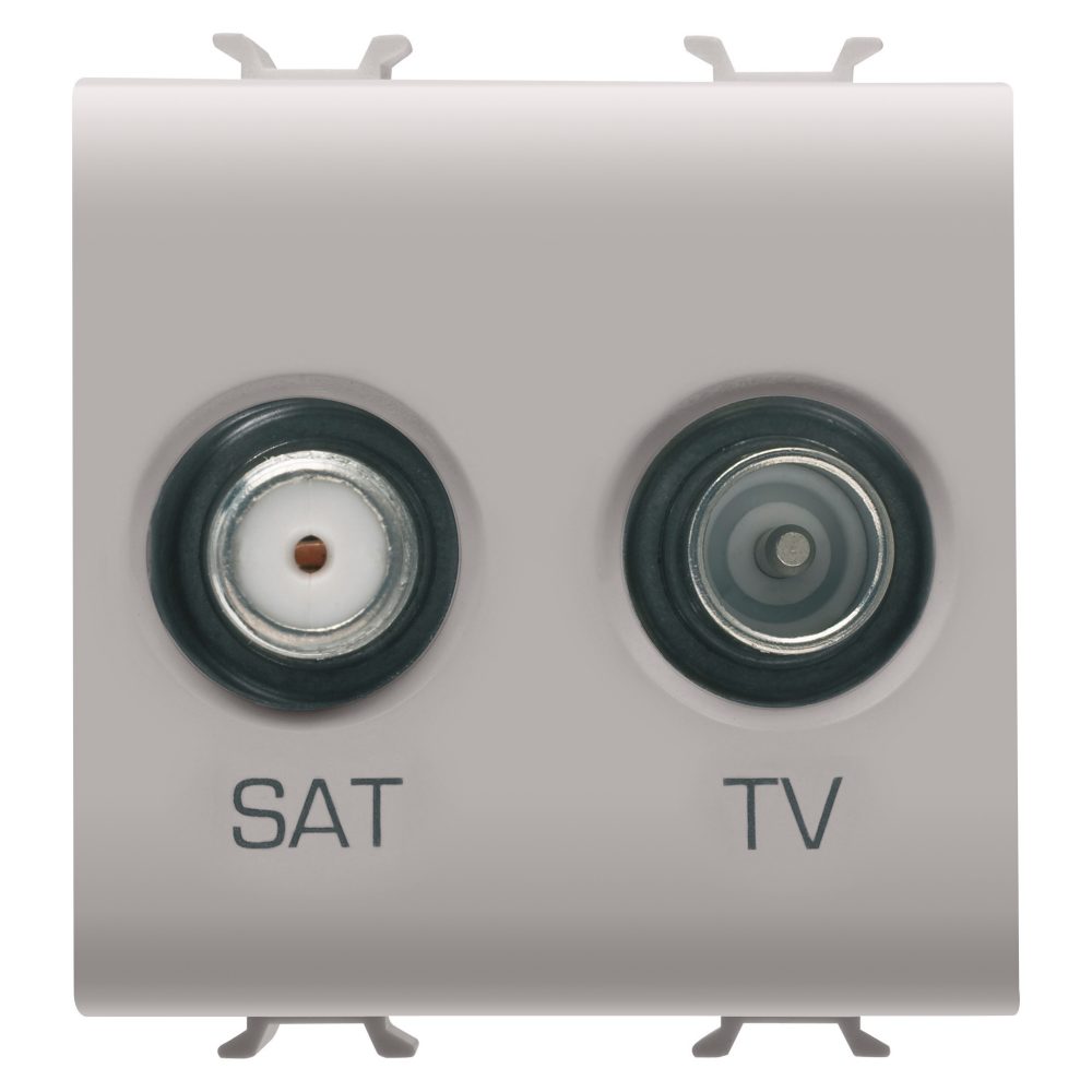  zásuvka tv-sat – přímá – 2 moduly – přírodní matná béžová – chorusmart