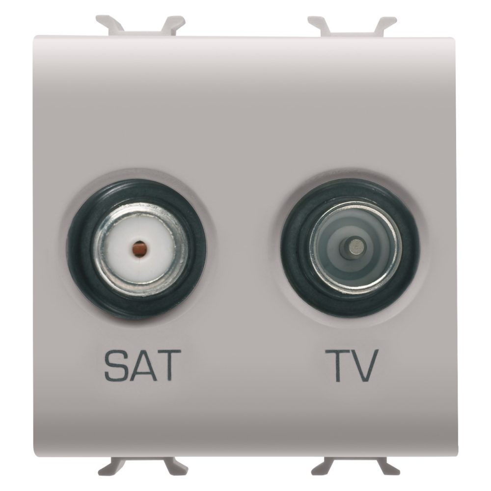  TV-SAT STECKDOSE - DIREKT - 2 MODULE - NATURBEIGE SATINIERT - CHORUSMART