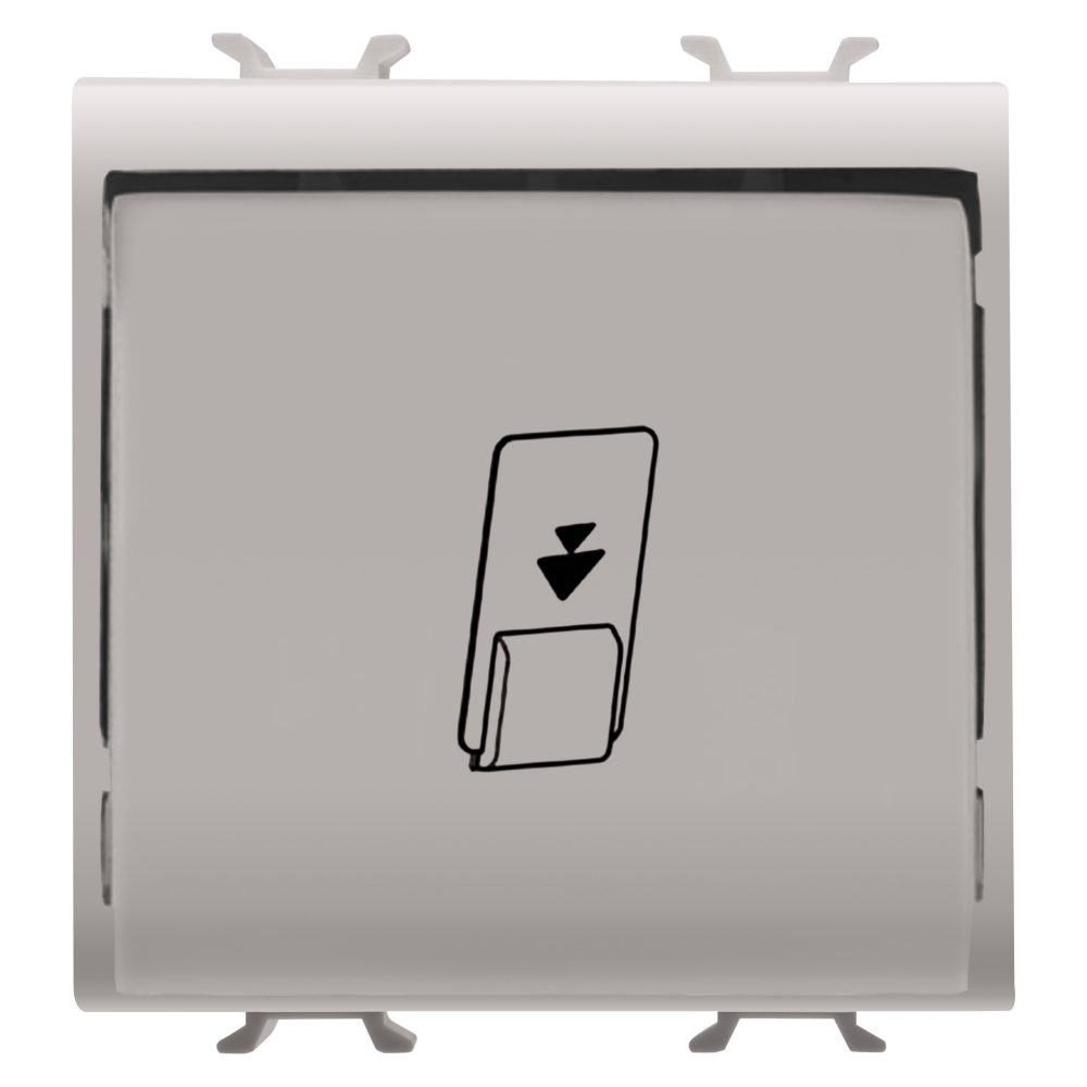  interrupteur badge universel - 1p na 16ax - avec diffuseur - 2 modules - beige naturel satin - chorusmart