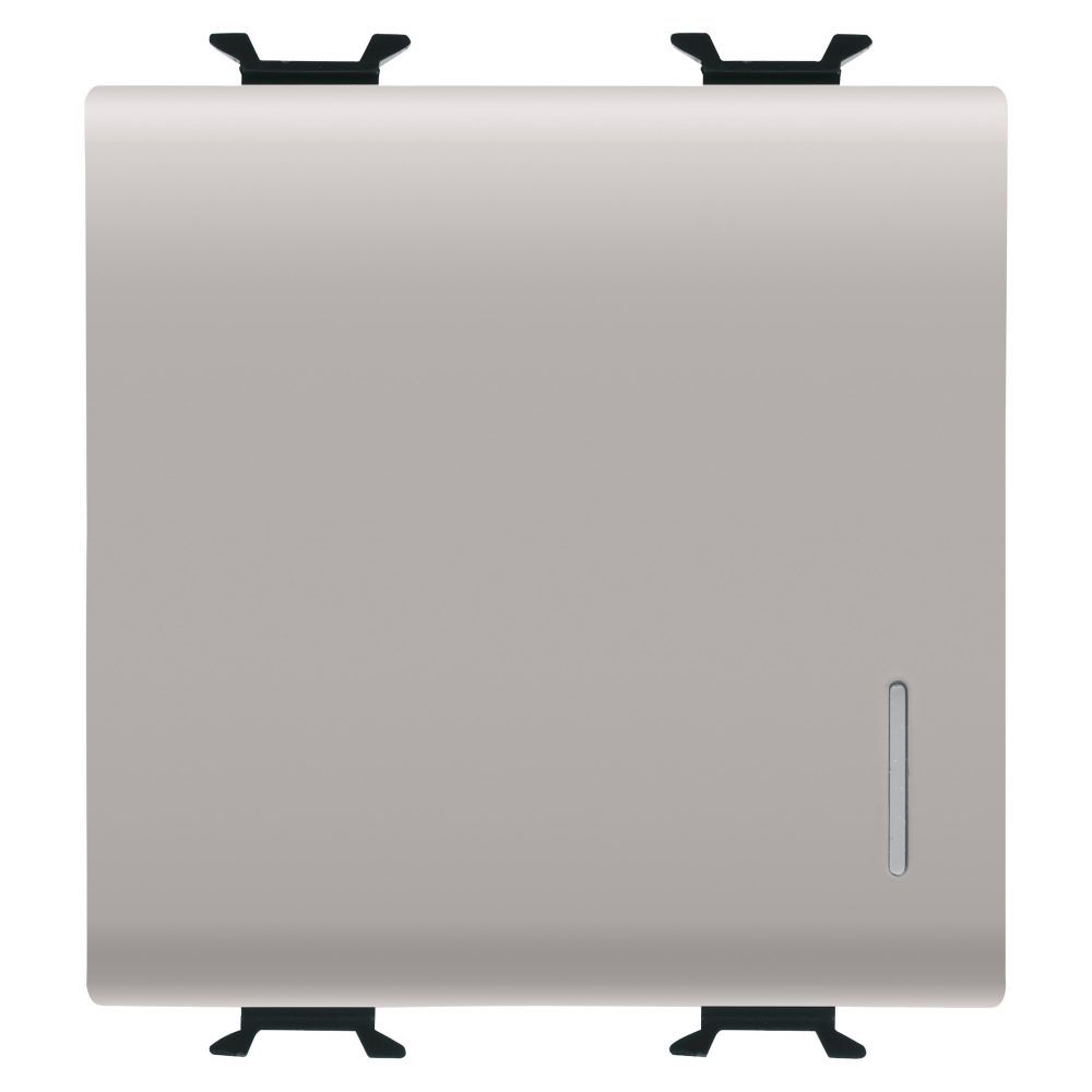  electronic soft-click push-button - backlit - with diffuser - for bus contacts interf. - 1p no potential-free - 2 modules - n.satin beige - chorusmart