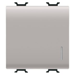 INTERRUPTEUR SIMPLE 1P 250 Vca - 16AX LUMINEUX - AVEC DIFFUSEUR - 2 MODULES - BEIGE NATUREL SATIN - CHORUSMART