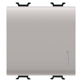 COMUTATOR BIDIRECȚIONAL 1P 250V c.a. - BORNE DE CABLARE RAPIDĂ - ILUMINAT 16AX - CU DIFUZOR - 2 MODULE - BEJ SATINAT NATURAL - CHORUSMART