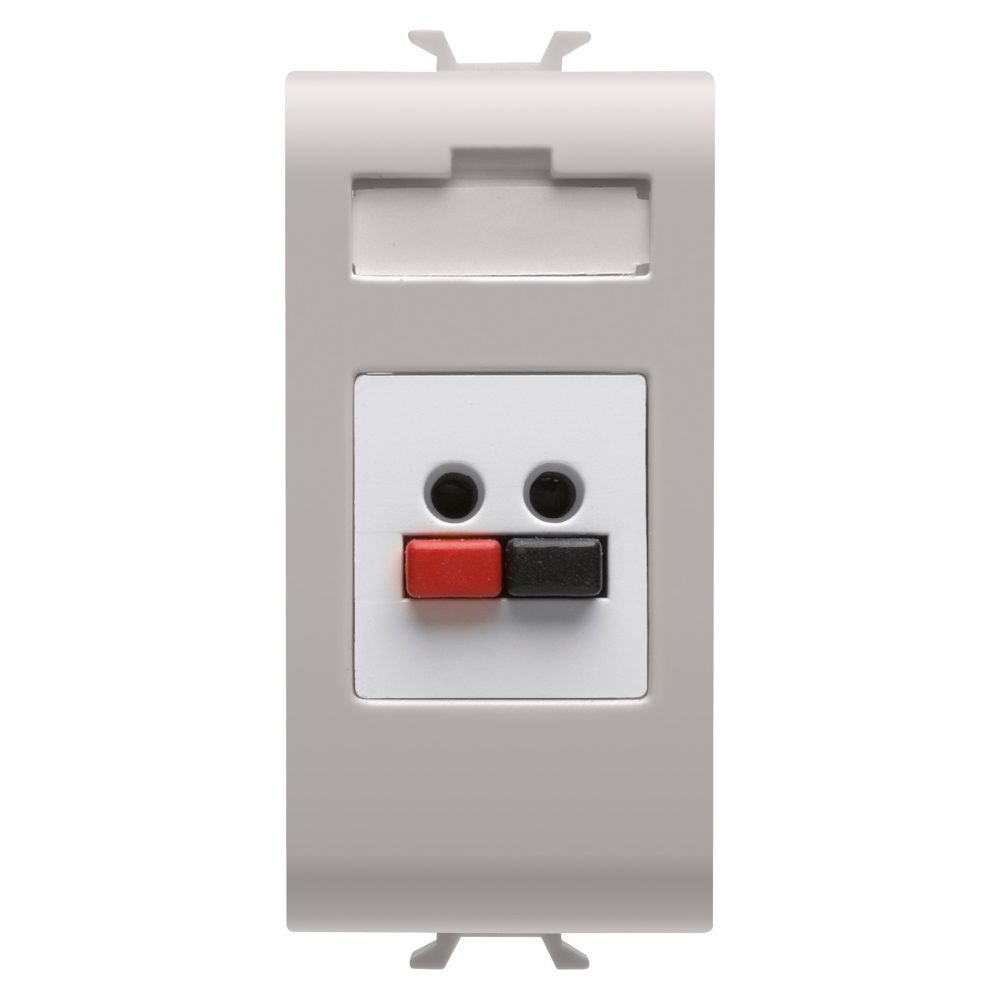  audio and video socket - speaker socket - 1 module - natural satin beige - chorusmart