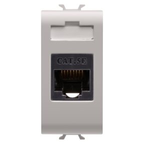 rj45 prise - catégorie 5e - utp - 1 module - beige naturel satin - chorusmart