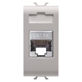 rj45 prise - catégorie 5e - ftp - 1 module - beige naturel satin - chorusmart