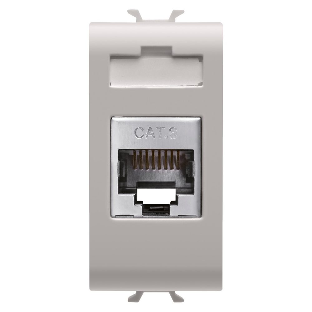  RJ45 SOCKET - CATEGORY 6 - FTP - 1 MODULE - NATURAL SATIN BEIGE - CHORUSMART