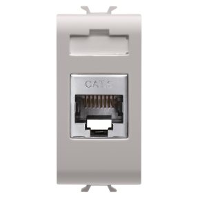 rj45 prise - catégorie 6 - ftp - 1 module - beige naturel satin - chorusmart