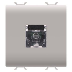 PRIZĂ TELEFONICĂ STANDARD INTERNAȚIONALĂ - RJ11 - TERMINALE CU ÎNȘURUBARE - 2 MODULE - BEJ SATINAT NATURAL - CHORUSMART