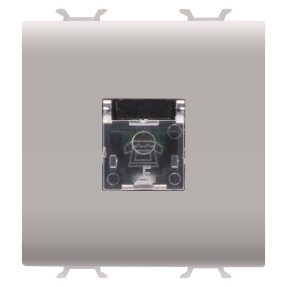 prise téléphonique standard international - rj11 - embouts à vis - 2 modules - beige naturel satin - chorusmart