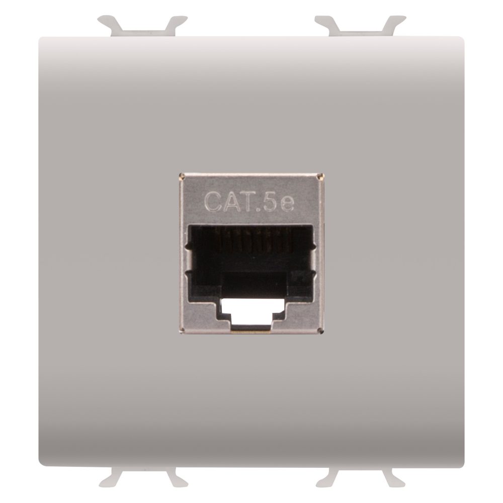  presa rj45 - categoria 5e - ftp - 2 moduli - natural beige satinato - chorusmart