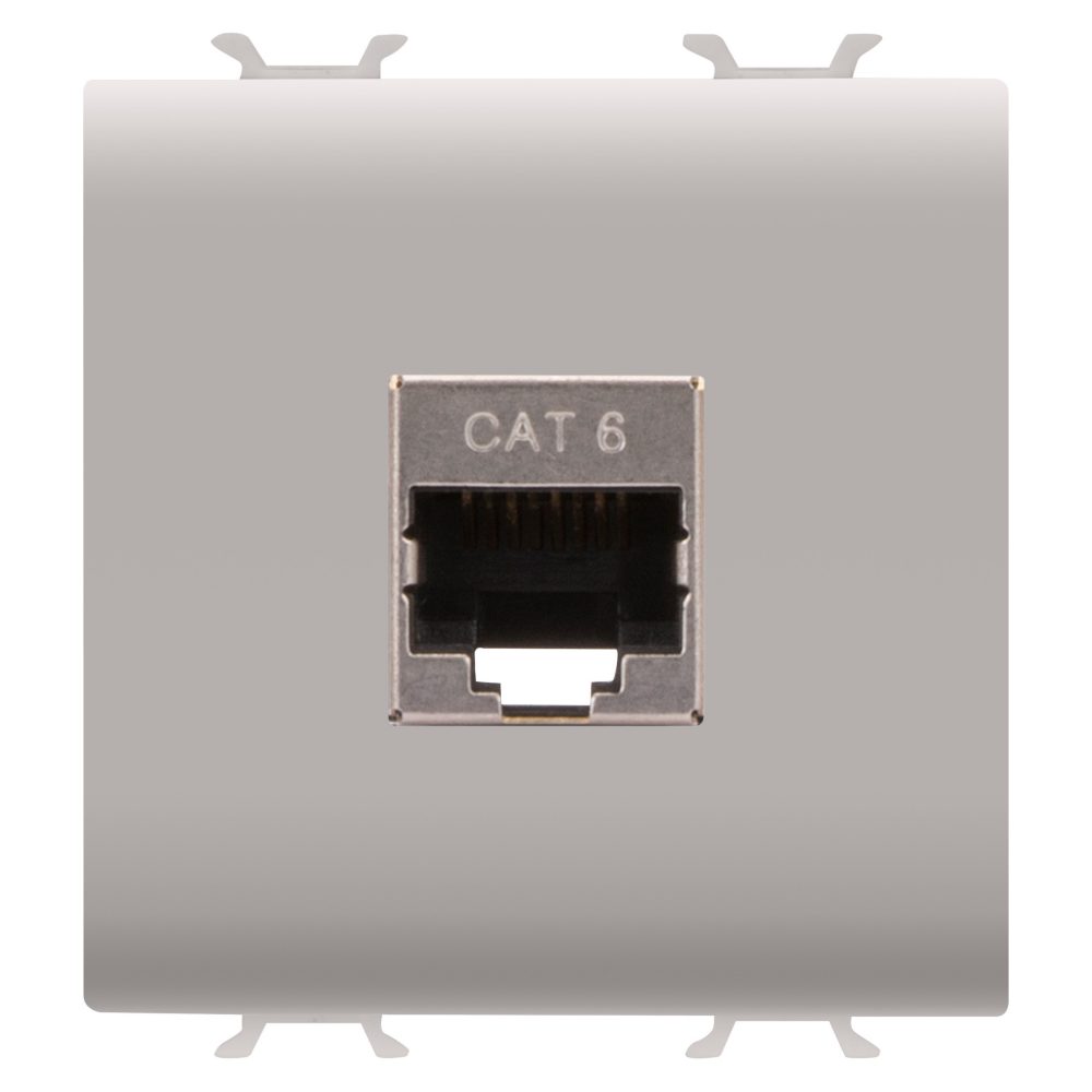 presa rj45 - categoria 6 - ftp - 2 moduli - natural beige satinato - chorusmart