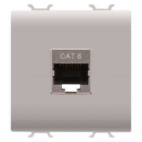 presa rj45 - categoria 6 - ftp - 2 moduli - natural beige satinato - chorusmart