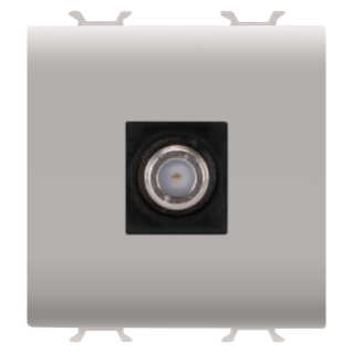 COAXIAL TV SOCKET-OUTLET, CLASS A SHIELDING - FEMALE F CONNECTOR - DIRECT - 2 MODULES - NATURAL SATIN BEIGE - CHORUS