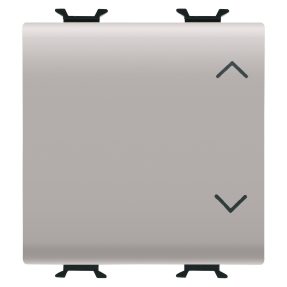 ÎNTRERUPĂTOR CU TREI CĂI 1P 250V c.a. - 10AX - BUTON NEUTRU - SIMBOL SUS-JOS - 2 MODULE - BEJ SATINAT NATURAL - CHORUSMART