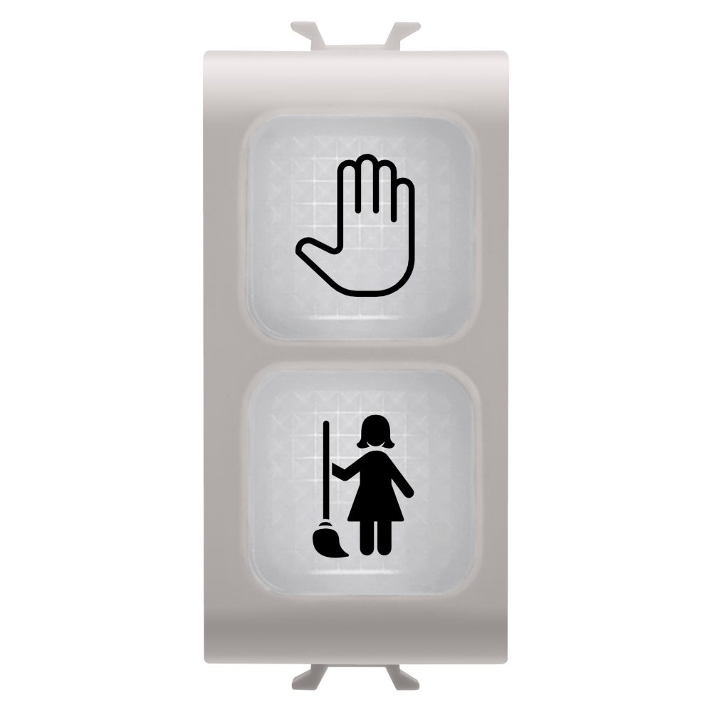  double indicator lamp - opal - dnd+mur - 1 module - natural satin beige - chorusmart