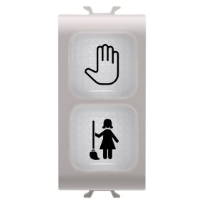 double indicator lamp - opal - dnd+mur - 1 module - natural satin beige - chorusmart