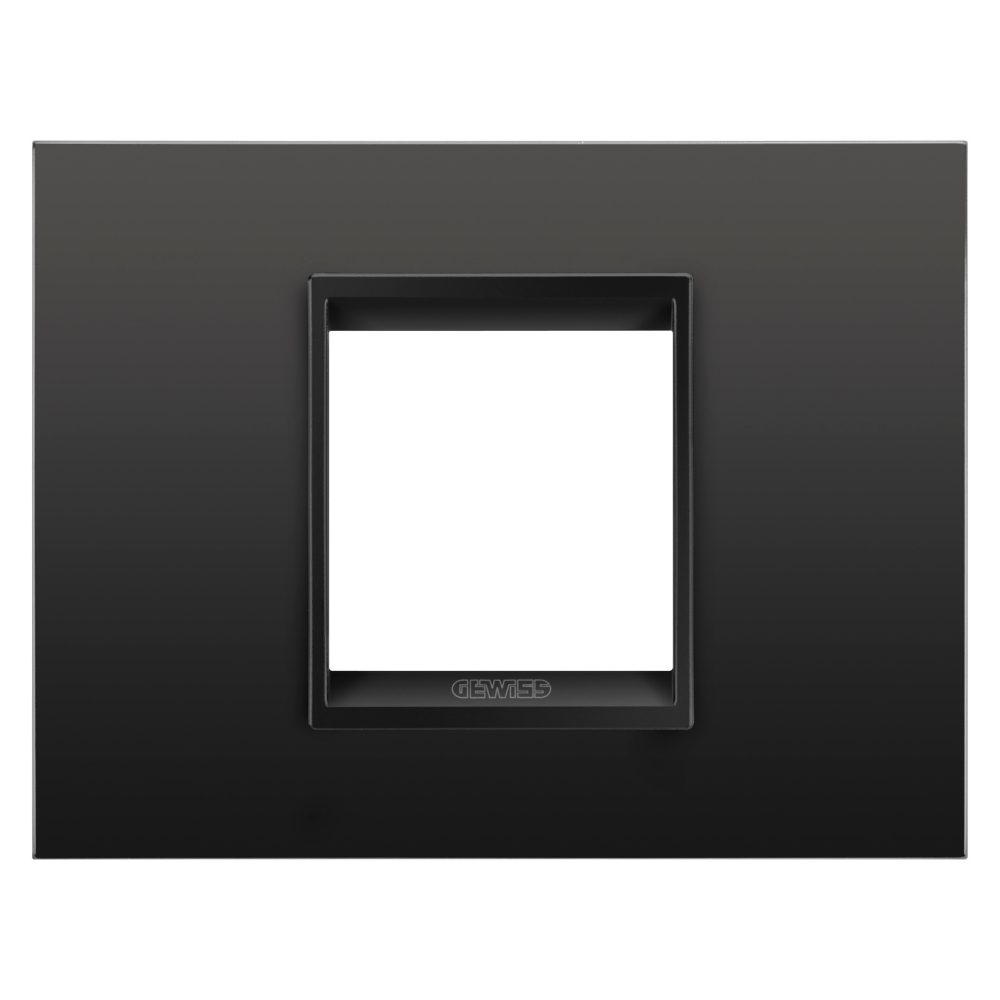  lux plate - in metal - 2 modules - monochrome satin black - chorusmart