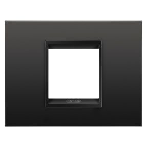 placă lux - in metal - 2 module - negru satinat monocrom - chorusmart