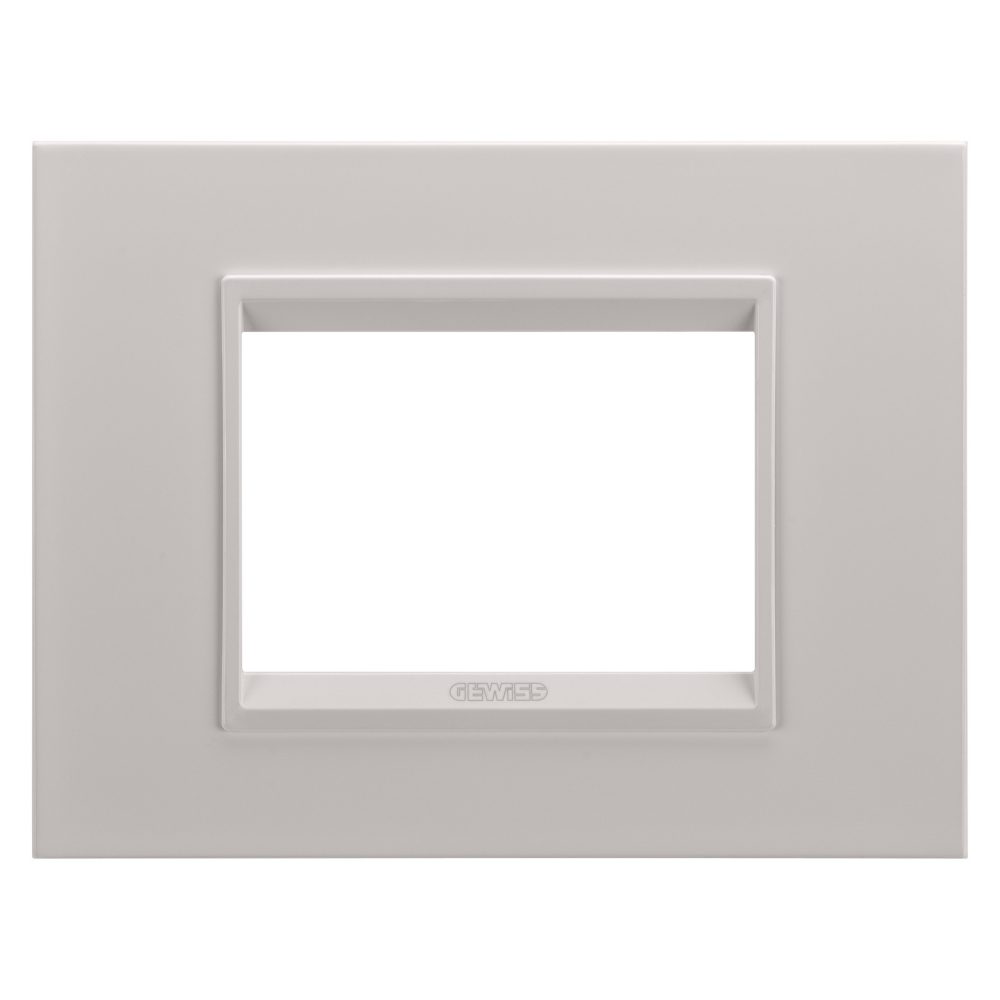  placa lux - en metal - 3 módulos - beige natural monocromo - chorusmart