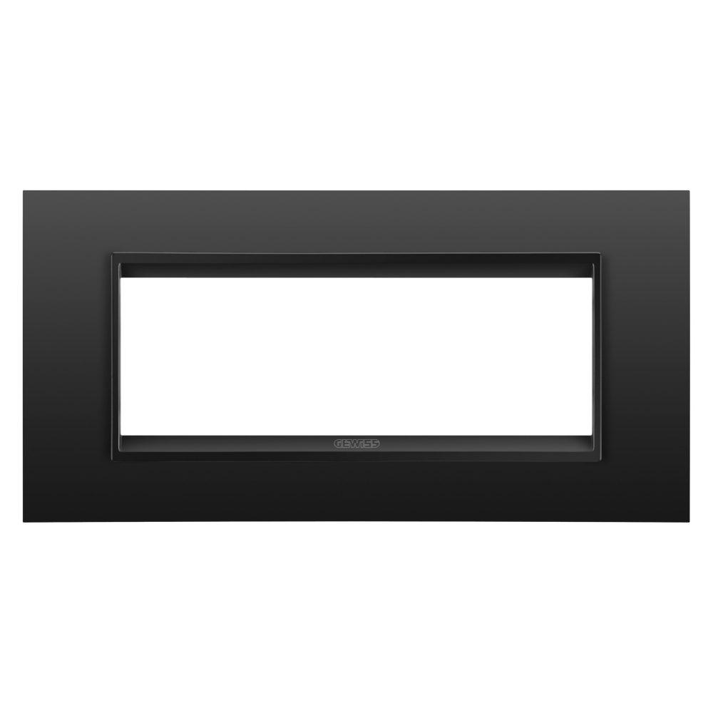  placca lux - in metallo - 6 posti - nero satinato monochrome - chorusmart