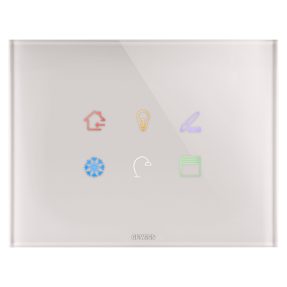 placa ice touch knx - cristal - 6 áreas táctiles - beige natural - chorusmart