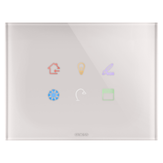ICE TOUCH PLATE KNX - IN GLASS - 6 TOUCH AREAS - NATURAL BEIGE - CHORUS