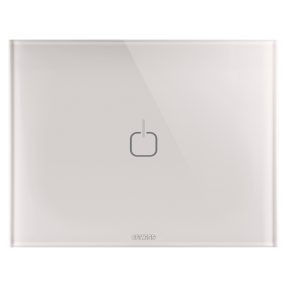 placca ice touch - in vetro - 1 simbolo - natural beige - chorusmart