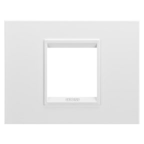 placă lux - in metal - 2 module - alb satinat monocrom - chorusmart