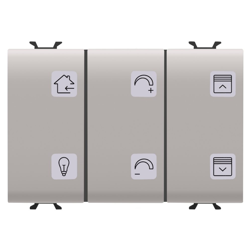  commande tactile avec symboles interchangeables - avec actionneur de commutateur - knx - 6+1 canaux - 3 modules - beige naturel - chorusmart