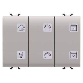 commande tactile avec symboles interchangeables - knx - 6 canaux - 3 modules - beige naturel - chorusmart