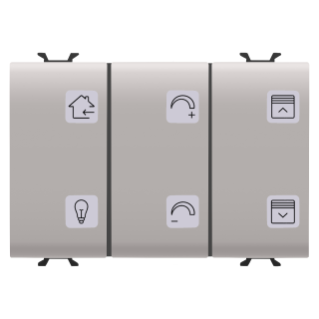 PUSH-BUTTON PANEL WITH INTERCHANGEABLE SYMBOLS - KNX - 6 CHANNELS - 3 MODULES - NATURAL BEIGE - CHORUS