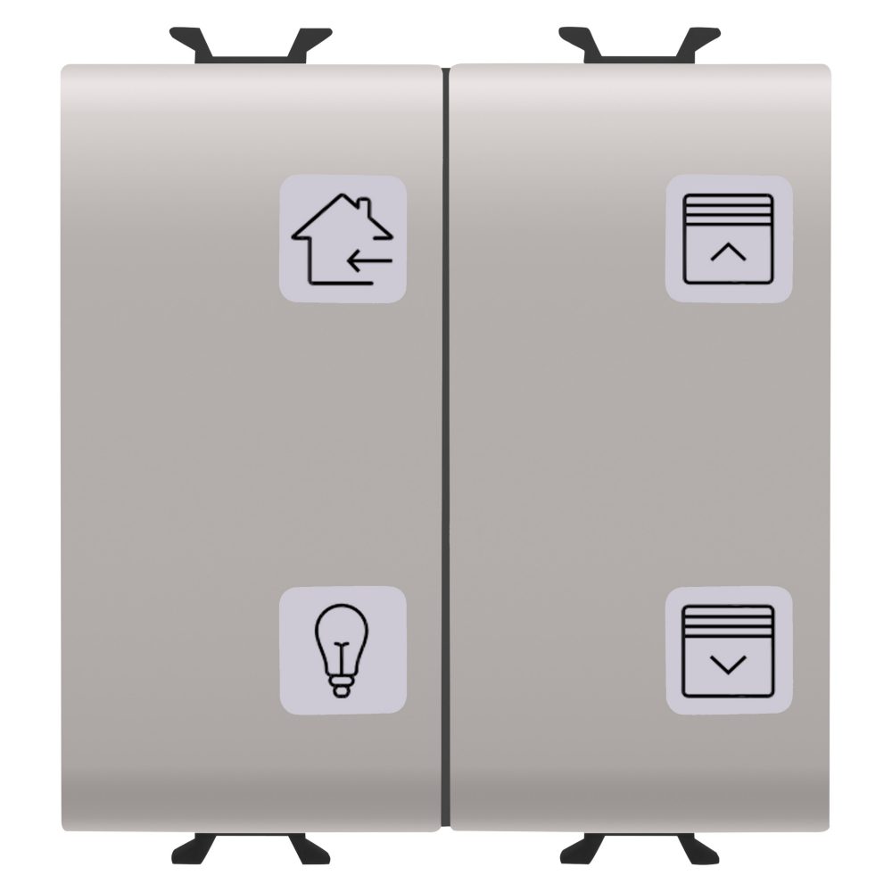  pulsantiera con simboli intercambiabili - knx - 4 canali - 2 moduli - natural beige - chorusmart
