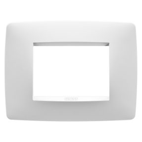 placca one - in tecnopolimero verniciato - 3 posti - bianco satinato - chorusmart