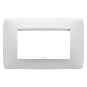 placca one - in tecnopolimero verniciato - 4 posti - bianco satinato - chorusmart