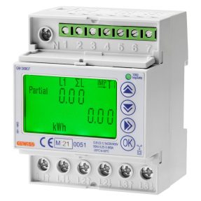 ENERGY METER - MID BUS - THREE PHASE - DIGITAL - DIRECT 80A - 4 MODULES